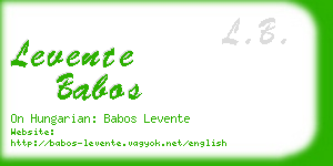 levente babos business card